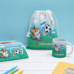 Miniatura di Tazza Infrangibile per Bambini Calcio con Nome Personalizzata