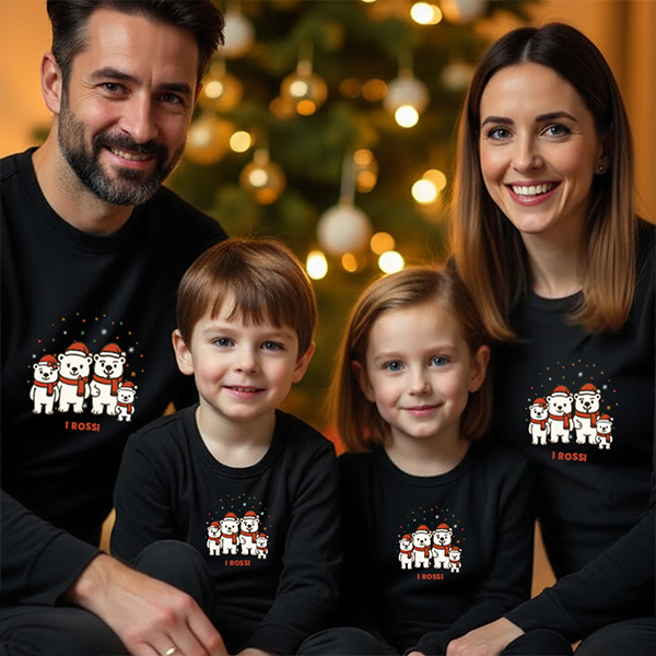 Pigiama Animali di Natale con Testo personalizzato