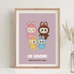 Poster Labubu com Nomes e Texto personalizado Miniatura de Poster Labubu com Nomes e Texto personalizado