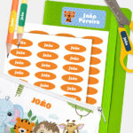 Miniatura de Etiquetas Autocolantes Infantis para Objetos Personalizadas