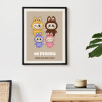 Miniatura de Poster Labubu com Nomes e Texto personalizado