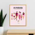 Miniatura de Poster Família de Frente com Nomes e Texto personalizado