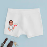 Miniatura de Boxers “Tua Propriedade” com Foto e Nome Personalizados