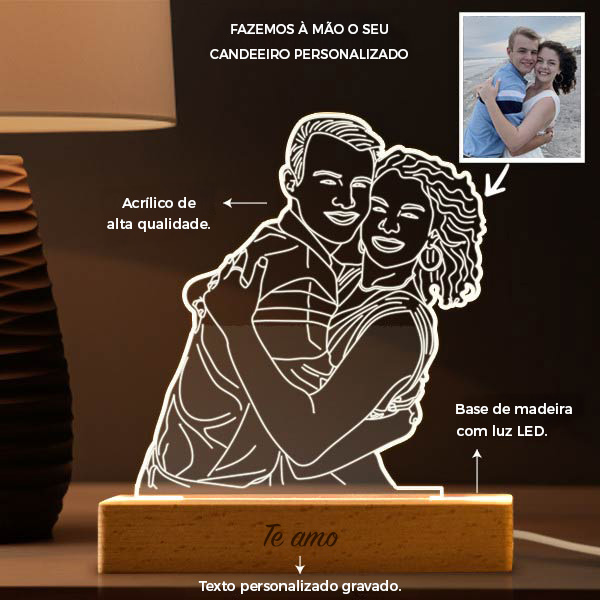 Candeeiro ilustrado 3D personalizado