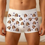 Miniatura de Boxers Estampados com Corações e Foto Personalizada