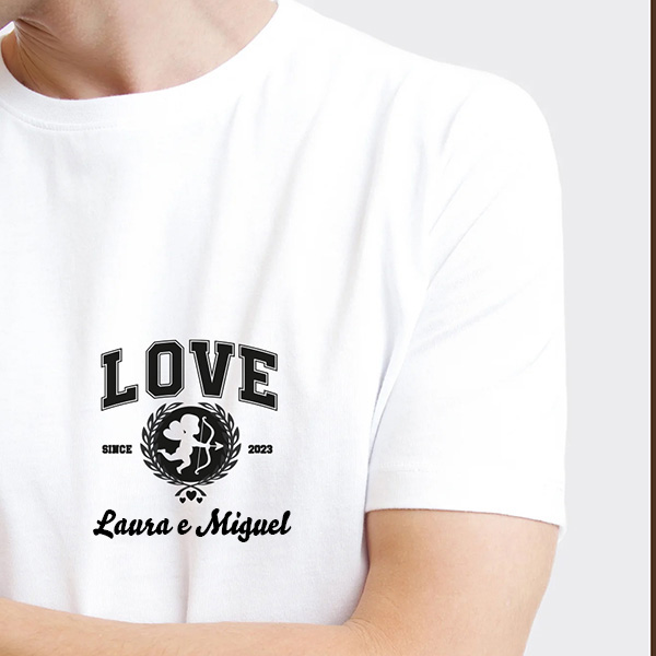 T-shirt Cupido com Nomes personalizada