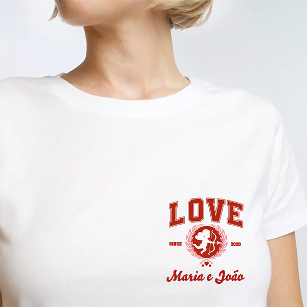 T-shirt Cupido com Nomes personalizada