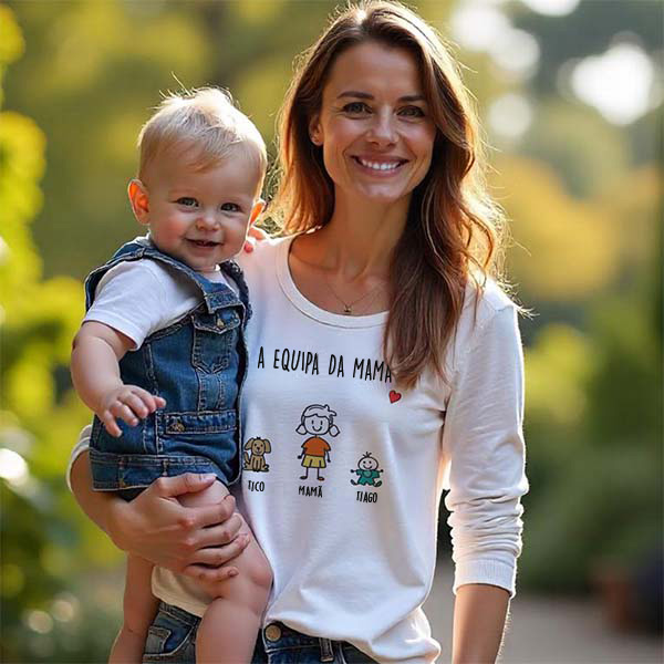 T-shirt Bonecos com Texto personalizada