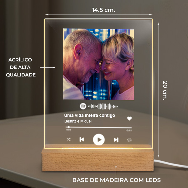 Candeeiro Spotify personalizado