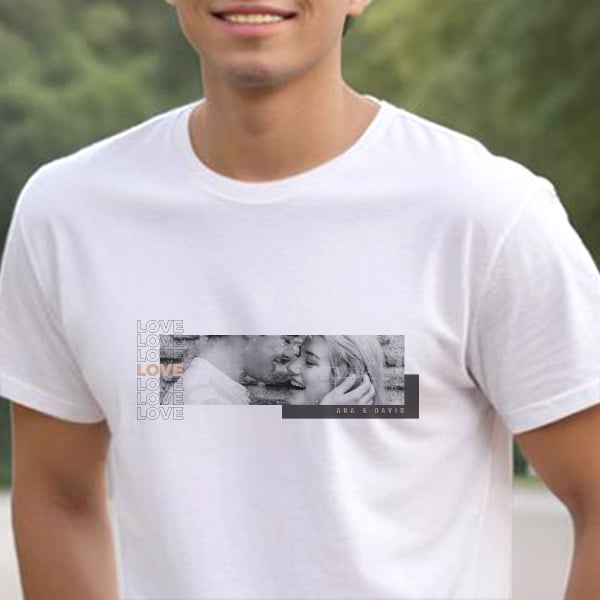 T-shirt Love com Foto e Texto personalizada