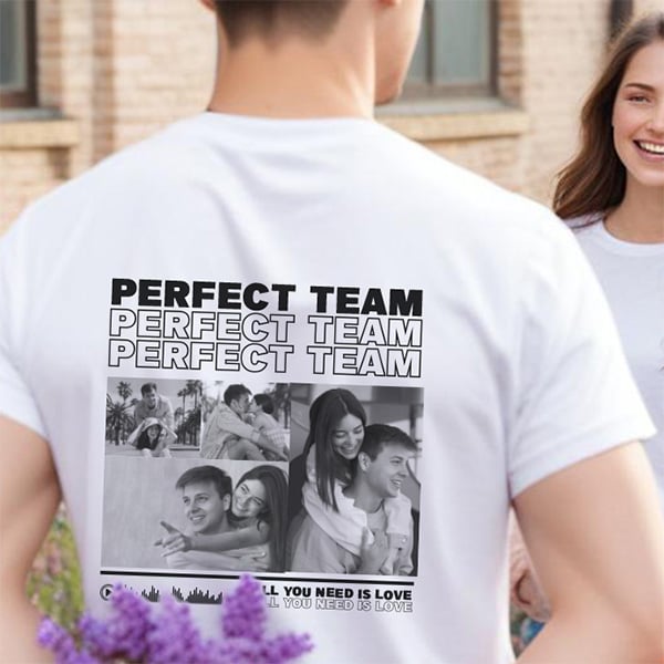 T-shirt Perfect Team com Fotos personalizada