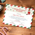 Miniatura de Boneco Elfo Decorativo de Natal com Certificado de Adoção e Nome personalizado