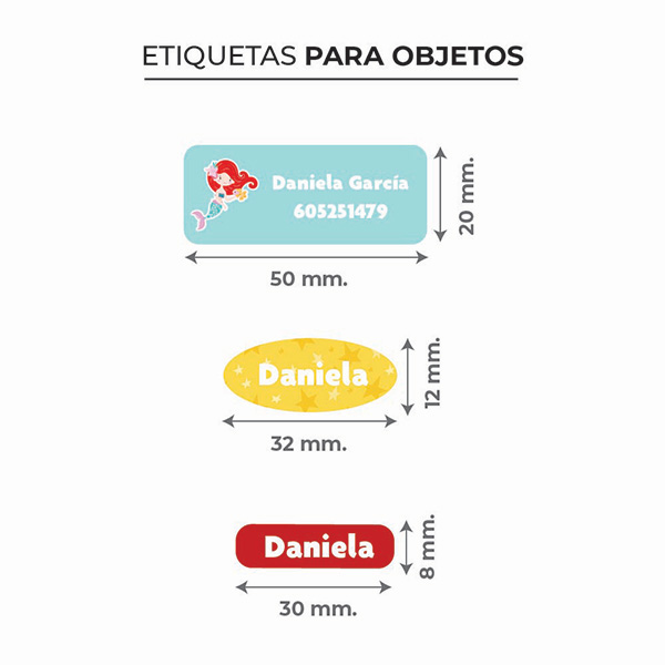 Etiquetas Autocolantes Infantis para Objetos Personalizadas