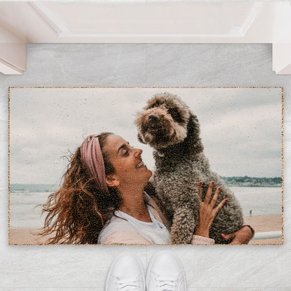 Capacho personalizado com textos e foto