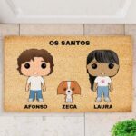Miniatura de Capacho Funkos com Nomes e Texto Personalizado