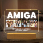 Miniatura de Candeeiro Amiga com Quatro Fotografias e Texto Personalizado
