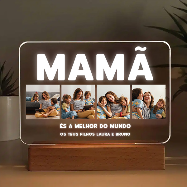 Candeeiro Mamã com 4 fotos personalizado