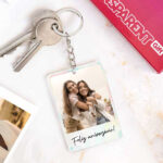 Miniatura de Porta-chaves com Foto e Frase personalizado