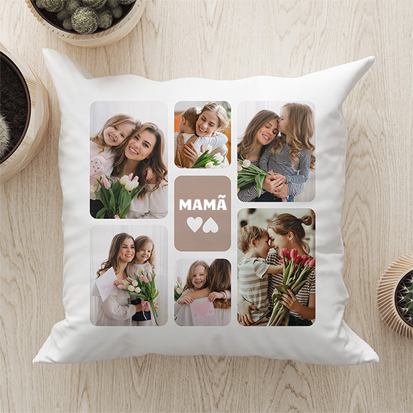 Almofada Mamã com Seis Fotografias personalizada