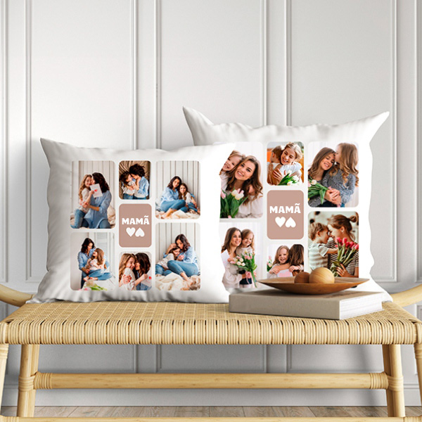 Almofada Mamã com Seis Fotografias personalizada