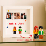 Miniatura de Quadro com minifiguras Lego, 3 fotos e texto personalizado