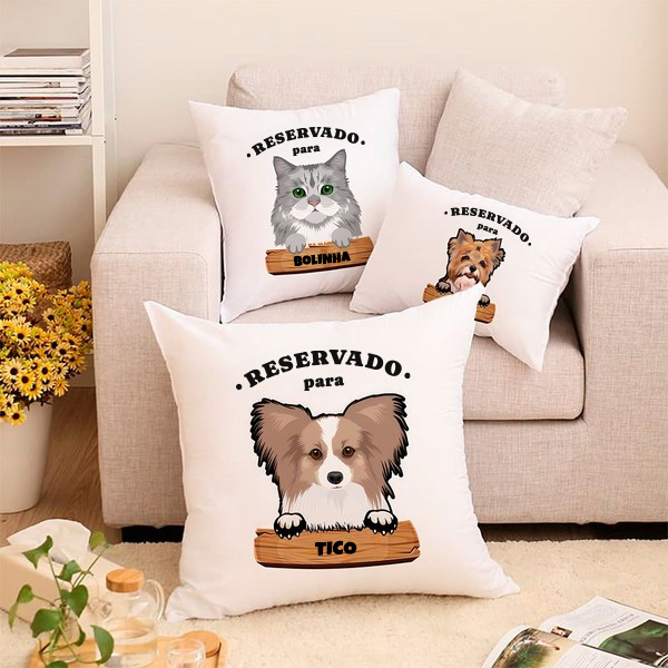 Almofada Placa com Nome de Animal de Estimação personalizada