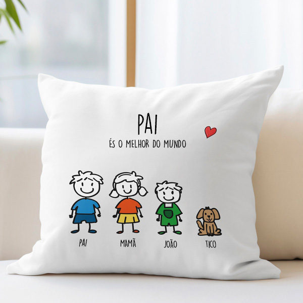 Almofada Bonecos com Texto Personalizado