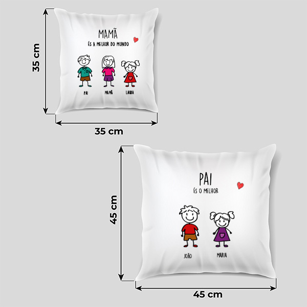 Almofada Bonecos com Texto Personalizado