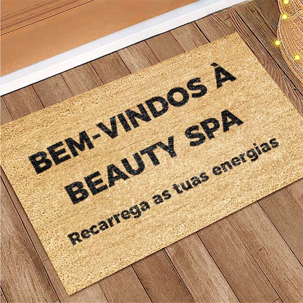 Capacho personalizado com textos e foto