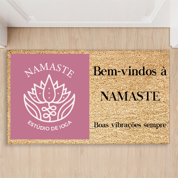 Capacho personalizado com textos e foto