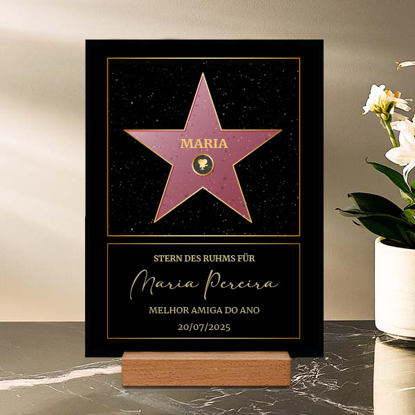 Placa Hollywood com Textos personalizada