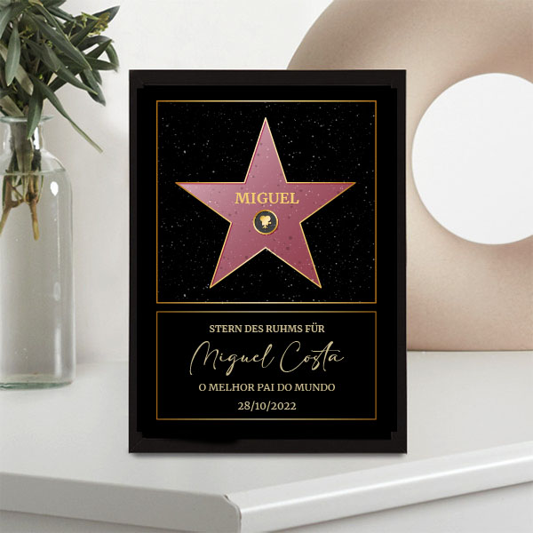 Placa Hollywood com Textos personalizada