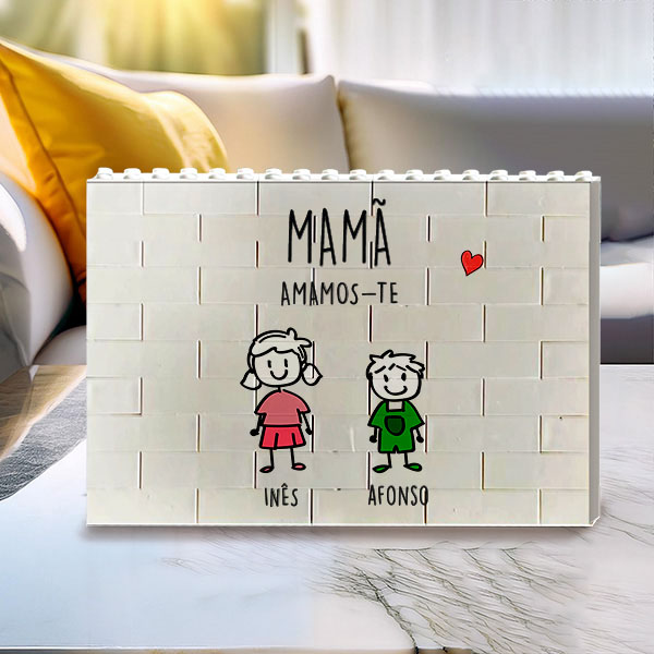 Puzzle de Blocos Bonecos com Texto Personalizado