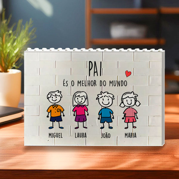Puzzle de Blocos Bonecos com Texto Personalizado