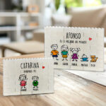 Miniatura de Puzzle de Blocos Bonecos com Texto Personalizado