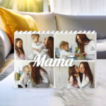 Miniatura de Puzzle de Blocos Mamã Collage com Quatro Fotos Personalizado