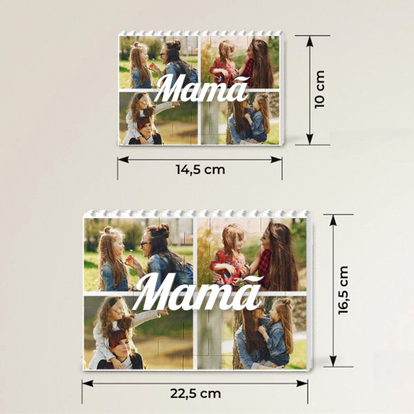 Puzzle de Blocos Mamã Collage com Quatro Fotos Personalizado