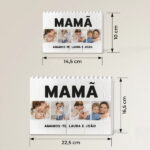 Miniatura de Puzzle de Blocos Mamã com Quatro Fotos e Texto Personalizado
