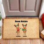 Miniatura de Capacho de Natal Renas com Nomes e Texto Personalizado