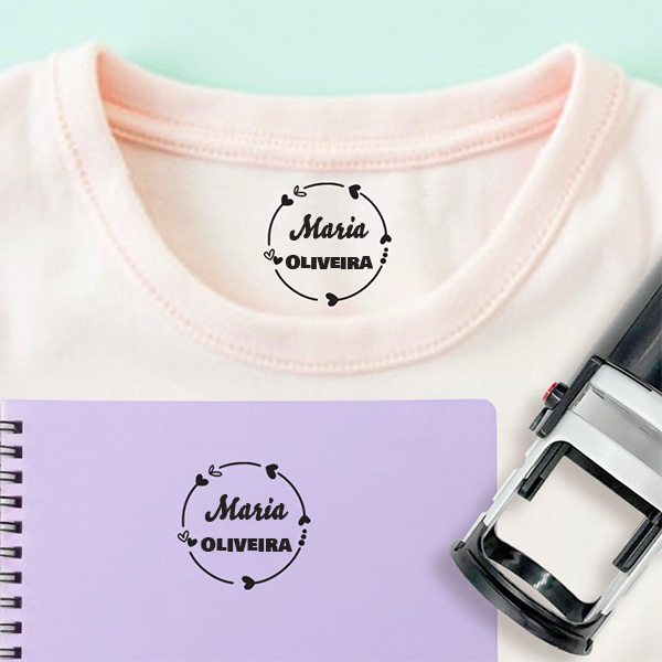 Carimbo Infantil para Roupa com Nome e Desenho Personalizado