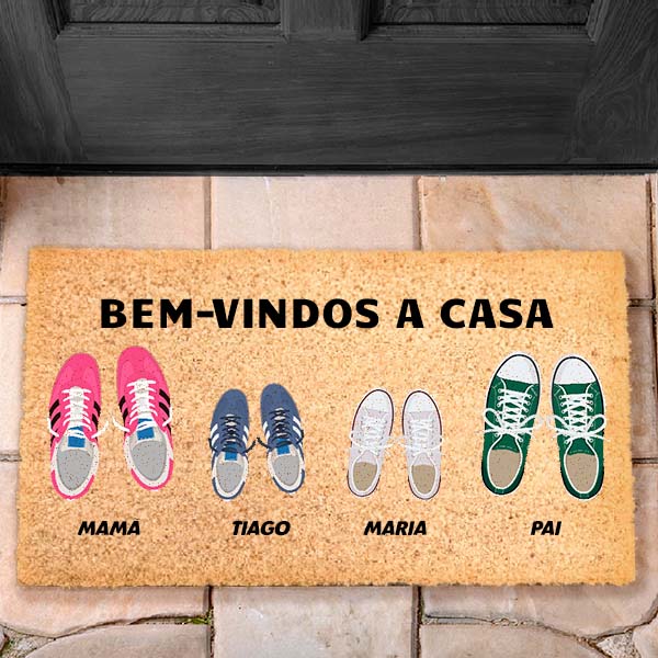 Capacho Sapatilhas com Nomes e Texto Personalizado