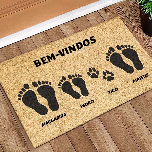 Capacho Sapatilhas com Nomes e Texto Personalizado