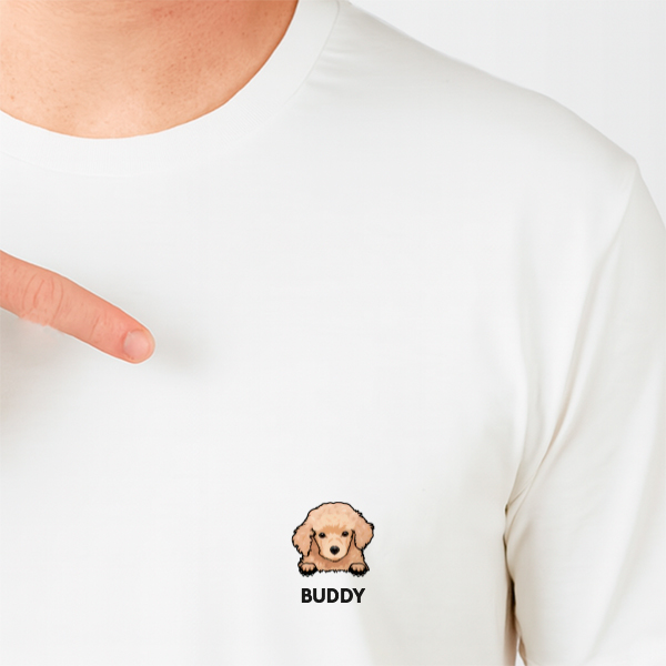 T-shirt com Ilustração Mini do Animal de Estimação com Nome personalizado