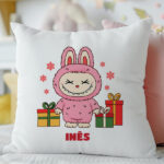 Miniatura de Almofada Labubu de Natal com Nome personalizado