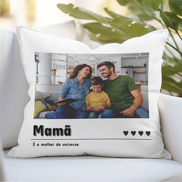 Almofada Corações com Foto e Data personalizada