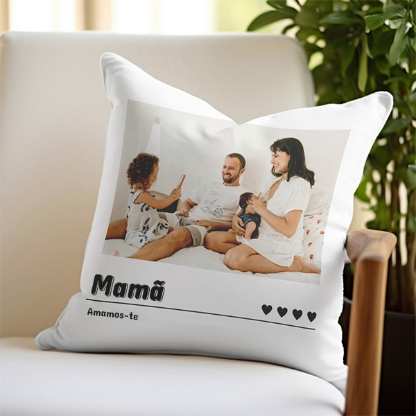 Almofada Corações com Foto e Data personalizada