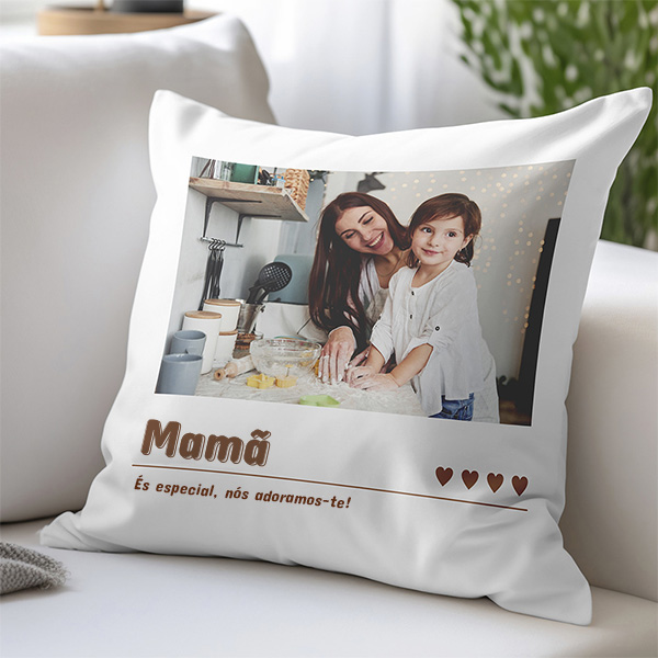 Almofada Corações com Foto e Data personalizada