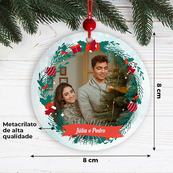 Pack de Enfeites para Árvore de Natal Grinalda com Foto e Texto Personalizados