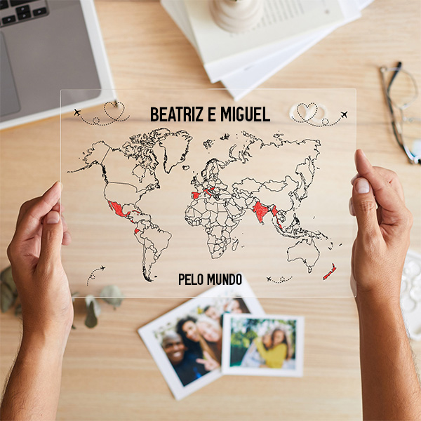 Placa Viajantes com Marcador e Textos Personalizada