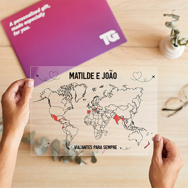 Placa Viajantes com Marcador e Textos Personalizada